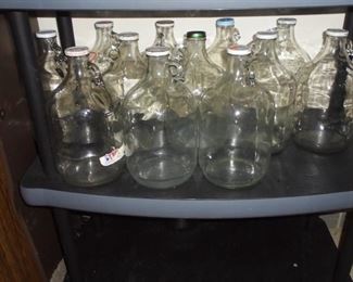 10 - 1 gal glass jugs w/handles
