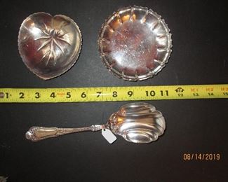 Tiffany sterling heart dish, English hallmarked dish, etc.