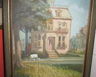 Oil on canvas circa 1972/73 of the Hamilton-Turner House by Gail Brannen, a local artist who worked at WJCL and Armstrong State College for many years but never sold or exhibited her work.  Done for me as a gift.