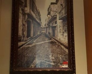 Framed Black and White Italian Street Print