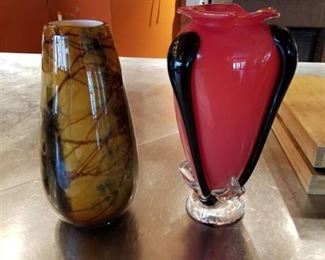 2 Glass Vases