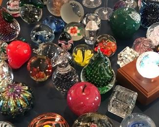 Large collection of paperweight s