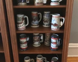 Collectable Budweiser and Miller Lite Beer Stiens