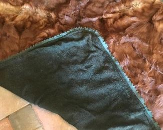 Vintage Bear Rug, Blanket with wool bavk