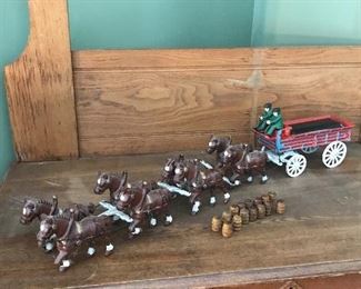 Antique Toy Wagon and Horses