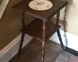Antique Table with tile insert 