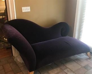 Beautiful eggplant purple chaise sofa