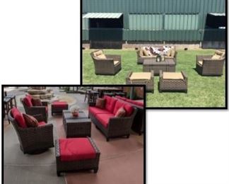 Multiple outdoor lounge sets