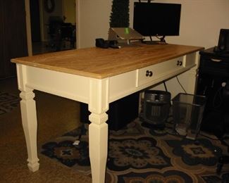 large white/wood top desk