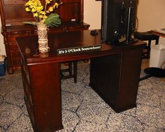 open front wooden desk