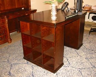 side view of open front desk