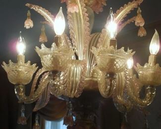 Murano glass chandelier now in dining room