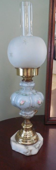 Precious glass lamps with globes intact