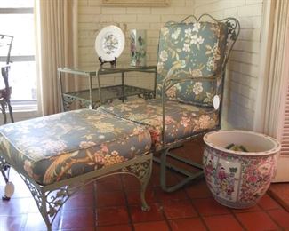 Spring back chair and Ottoman from Woodard