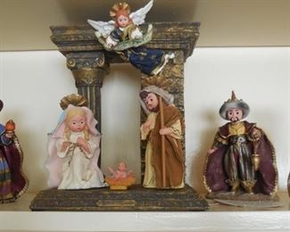 Rare Madame Alexander resin Nativity set.  Very Detailed and has music box 