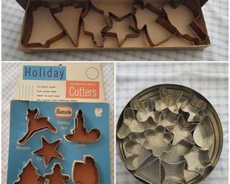 Vintage Cookie Cutters on Original Card and in Original Containers.