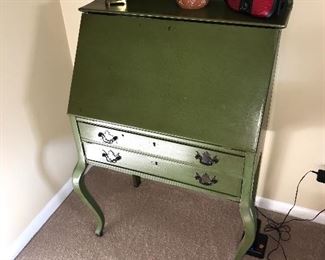 VINTAGE GREEN SECRETARY DESK