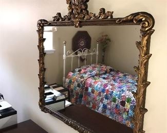 LARGE ANTIQUE WALL MIRROR
