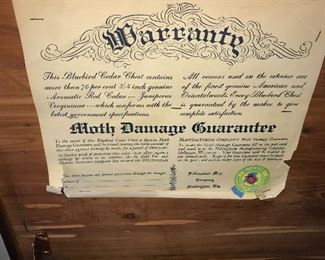 BLUEBIRD CEDAR CHEST