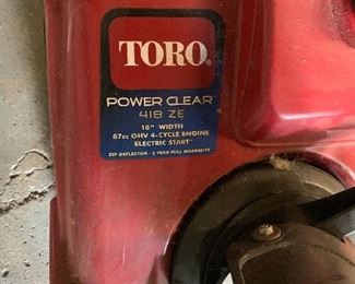TORO POWER CLEAR 418 ZE SNOWBLOWER