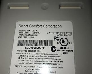 2017 Select Comfort Sleep Number Twin Size Bed W/Remote