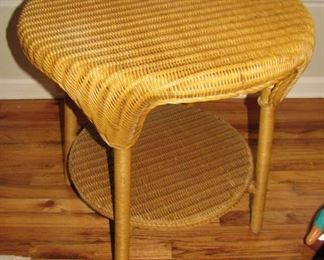 One of TWO Wicker Tables