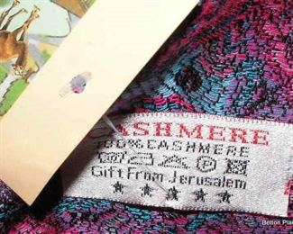 Cashmere tag on scarves