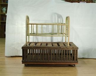 Chick Cage and Wooden Doll Bed - Sold Separately