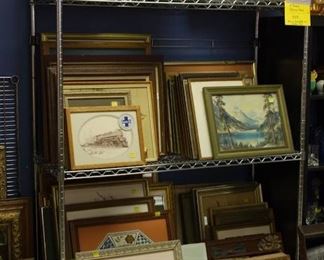 Picture Frames, Prints and a few Oils