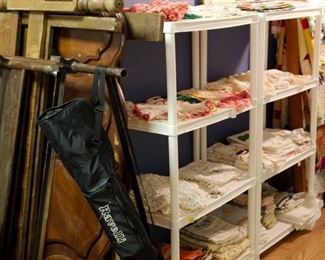 Linens - Doilies,  Chest Scarves, some embroidered some lace and some crocheted