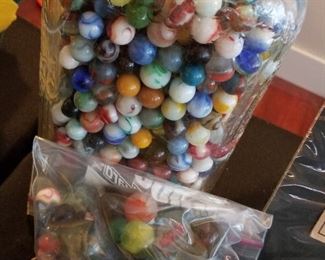 marbles!! old and collectible include some bennington and and a few ox bloods.