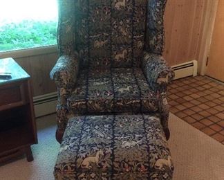 Very nice wing chair ottoman