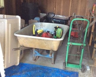 Wheelbarrow & misc