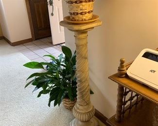 vintage marble plant stand ==> $125 plus tax