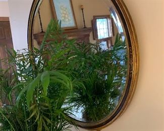 beveled oval mirror ==> $175 plus tax