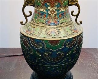 Brass chinoiserie lamp with elephant truck embellishments is only $125 plus tax