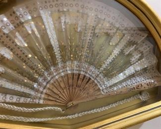 This antique framed Belgian lace fan is only $75 plus tax