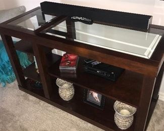 WOOD & GLASS TV STAND/ ENTERTAINMENT STAND