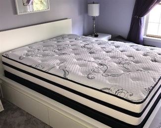 IKEA QUEEN SIZE MALM BED WITH STORAGE 
QUEEN SIZE MATTRESS BY BEAUTYREST