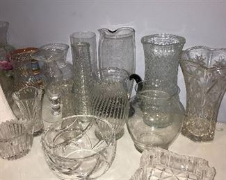 GLASS VASES AND BOWLS
