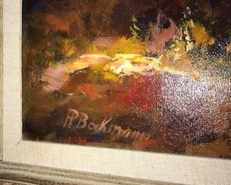 SIGNED FRAMED VINTAGE PAINTING BY H. BECKMANN