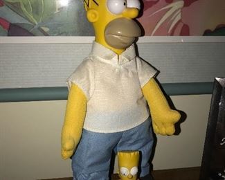 VINTAGE HOMER SIMPSON AND BART DOLLS