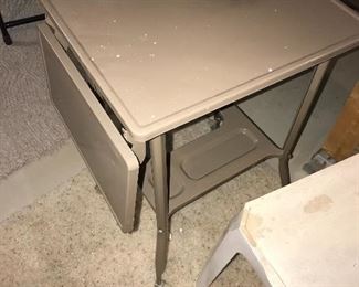 VINTAGE METAL DROP LEAF TABLE
