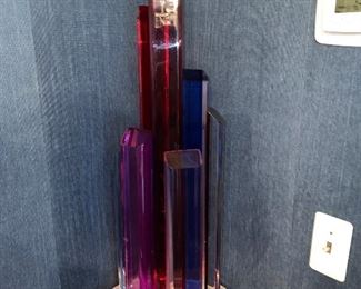 COLORFUL SHLOMI HAZIZA LUCITE SCULPTURE
64” HEIGHT x 15” DIAMETER