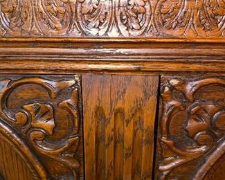 SOLID WOOD CARVED CABINET
40.5” LENGTH x 62 ”HEIGHT x 19”DEPTH