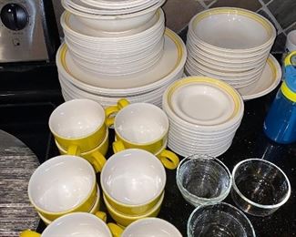 VINTAGE YELLOW MIKASA CHINA SET