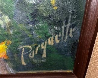 PARQUETTE OIL ON CANVAS PAINTING