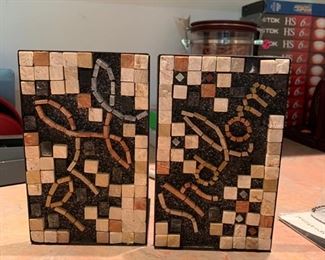 EILON MOSAICS SHALOM BOOKENDS