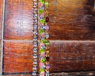 STERLING SILVER GEMSTONE BRACELETS