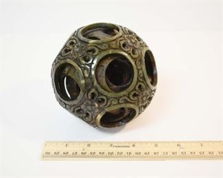 5" Carved Stone Puzzle Ball (One Layer Broken